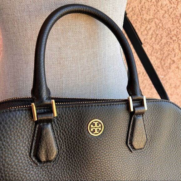 Tory Burch double zip tote Robinson black pebbled leather MINT condition - Picture 2 of 9